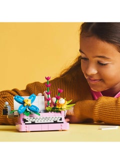 LEGO Creator 3in1 Typewriter with Flowers Toy - Transforms into a Keytar Model or a Flowerpot with Pen & Notebook - Building Set for 8+ Year Old Girls & Boys - Creative Birthday Gift - 31169 (363 pieces)  - Image 3