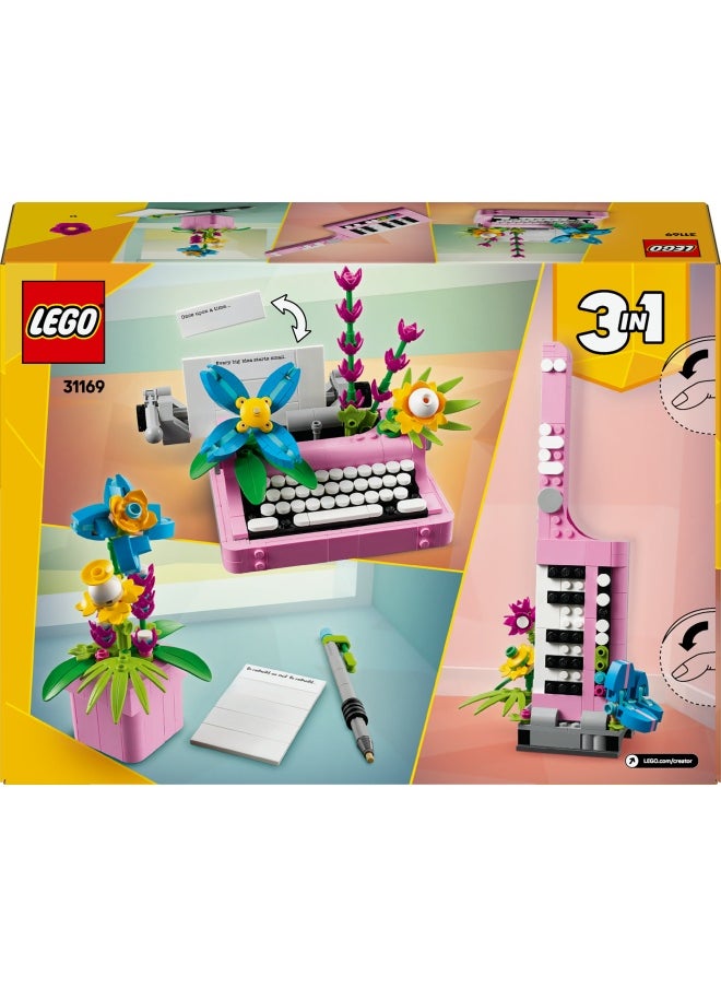 LEGO - Creator 3in1 Typewriter with Flowers Toy Playset 31169 (363) Pieces - Image 1