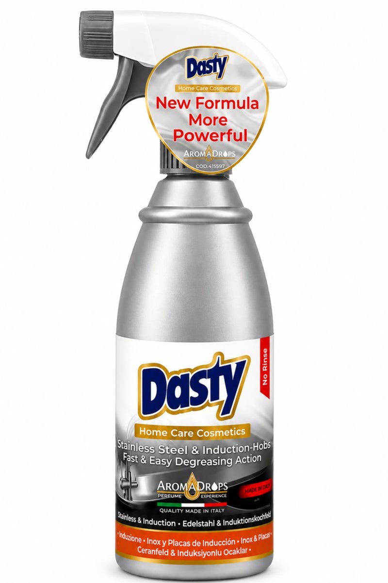 Dasty Professional Stainless Steel & Induction Cleaner – Powerful Degreasing Action With No Rinse – Italian Formula For Deep Cleaning - Image 1