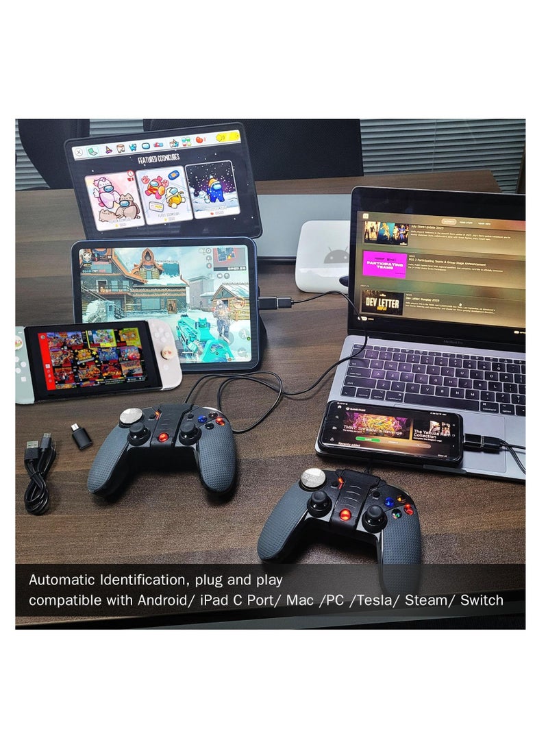 Generic - Bluetooth Mobile Game Controller for iPhone Tablet TV Box with Xinput and USB Receiver Phone Clip Wireless Gamepad Support Android iOS11.0-13.3.1 6-Axis Vibration - Image 1