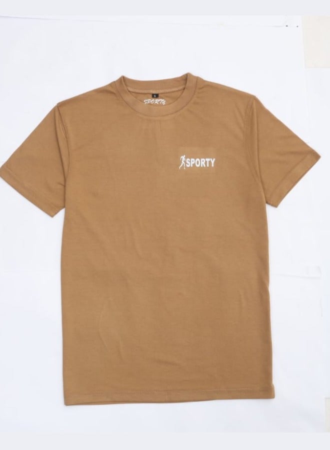 Sporty Essential Everyday Camel T-Shirt – Premium PC 52/48 Fabric – Soft, Durable Polyester-Cotton Blend with 4-Thread Stitching for Lasting Comfort & Versatility - Image 2