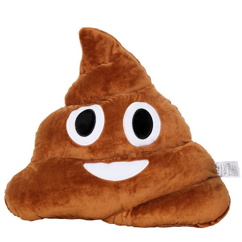 EvZ Emoji Poo Face Emoticon Cushion Stuffed Plush Soft Pillow Official Certified 35cm Brown
