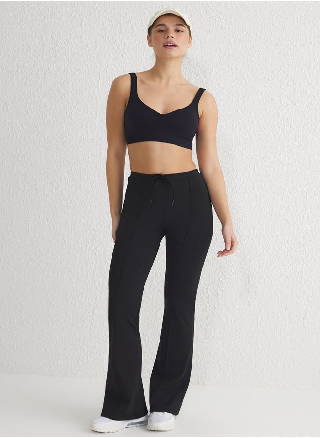 trendyol Black Plain Diver/Scuba Sportswear Sweatpants THMSS25EA00003  - Image 1