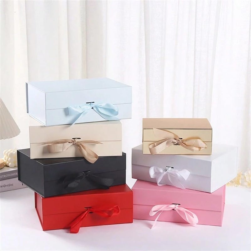 KANDiD Black Ribbon Gift Box Magnetic Lid Gift Box with Ribbon Gift Box For Birthday, Anniversary Special Occasions – Presentation Box for Birthday, Wedding & Anniversary (Black Box) - Image 3