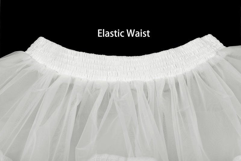 Shimaly Women's 31.5 inch Below Knee Petticoat Midi Underskirt Crinoline Tulle Petticoat Half Slip (S-L, Ivory) - Image 5
