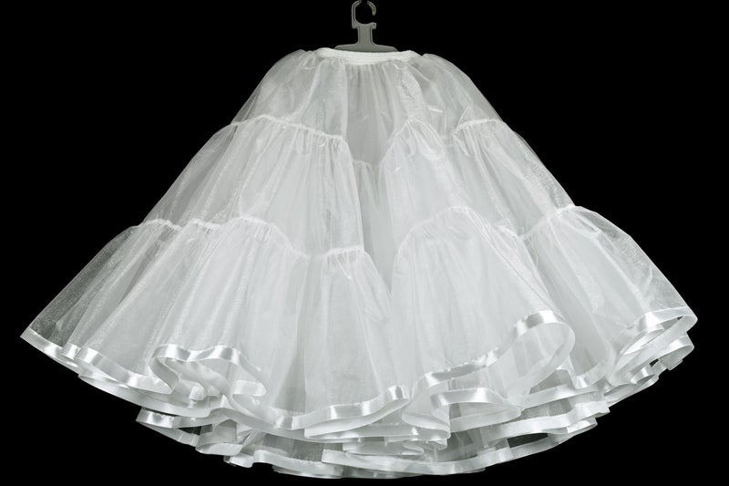 Shimaly Women's 31.5 inch Below Knee Petticoat Midi Underskirt Crinoline Tulle Petticoat Half Slip (S-L, Ivory) - Image 2