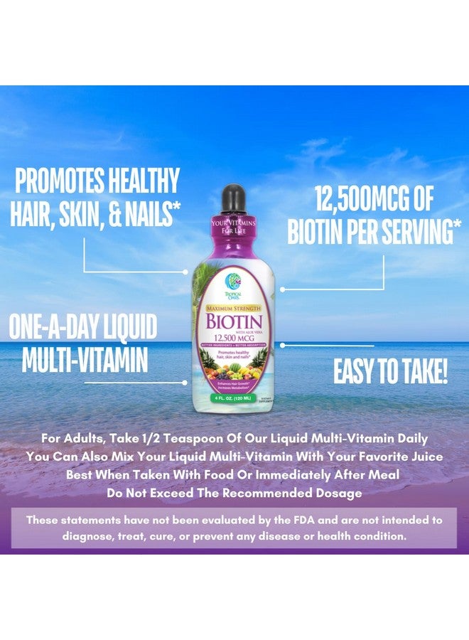 تروبيكال أويسيز قطرات البيوتين السائلة ذات القوة القصوى مع 12500 ميكروجرام - أفضل الفيتامينات لنمو الشعر السريع وتقليل تساقط الشعر وبشرة صحية وأظافر قوية - أقوى بخمس مرات من الحبوب - أقصى امتصاص، نباتي - 4 أونصات، 30 جرعة - Image 5