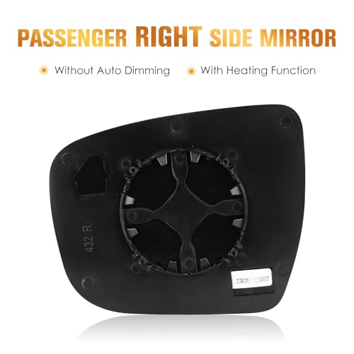 AEagle Passenger Right Side Heated Mirror Glass Fits for Nissan for Murano 15-2023, for Pathfinder 2017-19, for Rogue 2014-2019 Replacement for 963654BA1A, w/o Auto Dimming - Image 3