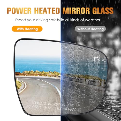 AEagle Passenger Right Side Heated Mirror Glass Fits for Nissan for Murano 15-2023, for Pathfinder 2017-19, for Rogue 2014-2019 Replacement for 963654BA1A, w/o Auto Dimming - Image 2