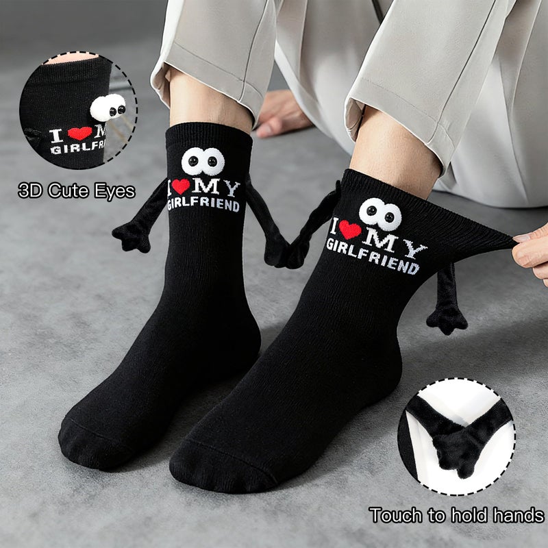 Parma77 Gift for Boyfriend, I Love My Girlfriend Socks,Valentines day gifts for him, Magnetic Holding Hands Socks, Romantic Gifts for Anniversary, Valentines gifts, Birthday - Image 5