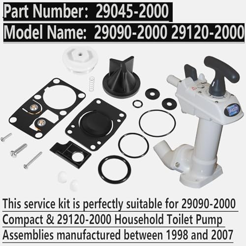 Bonbo 29045 Replacement for Jabsco Twist N Lock Marine Manual Toilet Service Kits for 290902000 Compact 291202000 Household Toilet Pump Assemblies 1998 1999 2000 2001 2002 2003 2004 2005 2006 2007 - Image 3