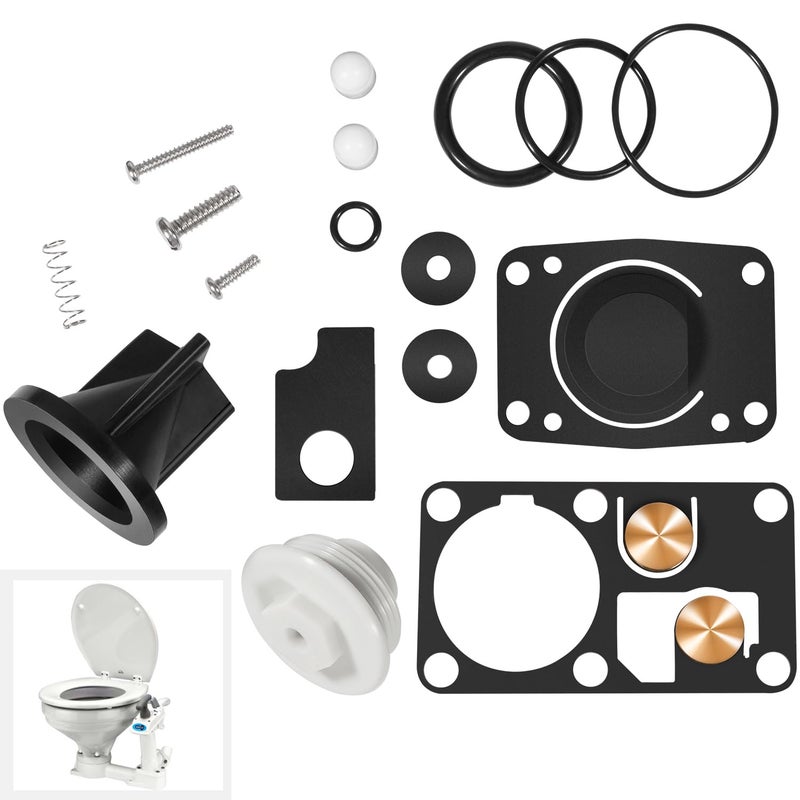 Bonbo 29045 Replacement for Jabsco Twist N Lock Marine Manual Toilet Service Kits for 290902000 Compact 291202000 Household Toilet Pump Assemblies 1998 1999 2000 2001 2002 2003 2004 2005 2006 2007 - Image 2