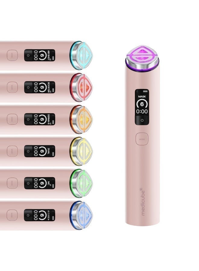Medicube AGE-R Booster Pro X2 Pink | 8-in-1 Smart Facial Device | Booster Infusion, Microcurrent, EMS, Air Shot, 7-Color LED Therapy & Sonic Vibration | Dual Mode + Mask Mode, App-Controlled At-Home Skincare Tool for Pores, Firmness, Dullness & Uneven Texture - Image 1