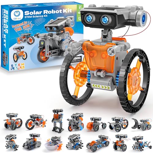 Sillbird Solar Robot Building Kit STEM Gift for Boys Aged 813 15in1 DIY Science Educational Robotic Toy for Kids Teens Birthday Powered by the Sun or Battery with 212 Pieces - Image 1