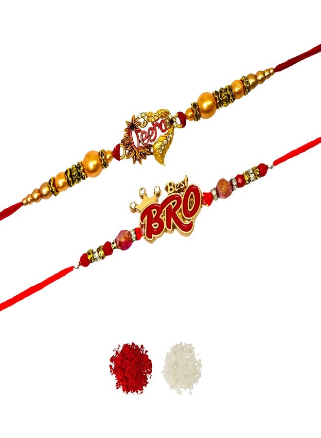 Evisha Veera Best Bro 2 Rakhi For Brother | | rakhi || rakhi set || rakhi for brother || rakhi for brother and bhabhi || rakhi combo || bhaiya bhabhi rakhi || rakhi gifts - Image 1
