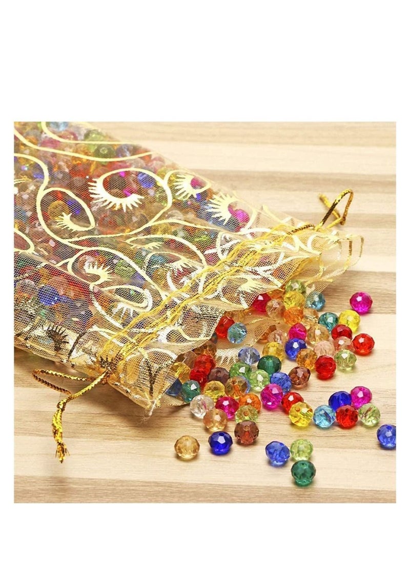 Generic 100Pieces Gold Organza Bags for Party Favor Bags Small Business Candy Bags Mesh Bag Wedding Favors Small Gift Bags 4 x 5.9in  - Image 2