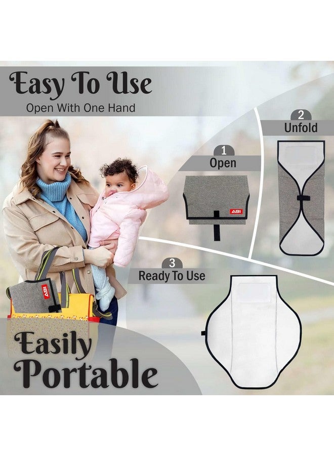 ABI Portable Diaper Changing Mat Large, Foldable Waterproof Baby Changing Mat, Travel One-Hand Changing Pads for Moms&Dads - Perfect for Baby Essentials, Newborn Must Haves, Baby Shower/Registry - Image 5