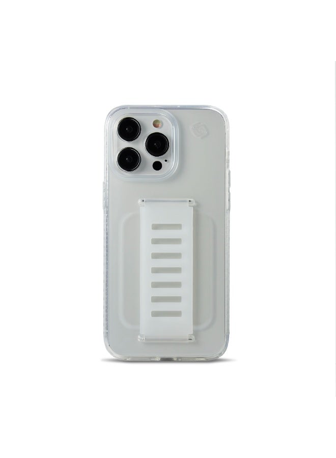 جريب 2 يو غطاء Grip2U BOOST مع حامل مدمج لهاتف iPhone 15 Pro، شفاف، مزود بحزام مدمج لقبضة الإصبع، تصميم نحيف مقاوم للصدمات، حماية من السقوط، متوافق مع الشحن اللاسلكي - Image 1