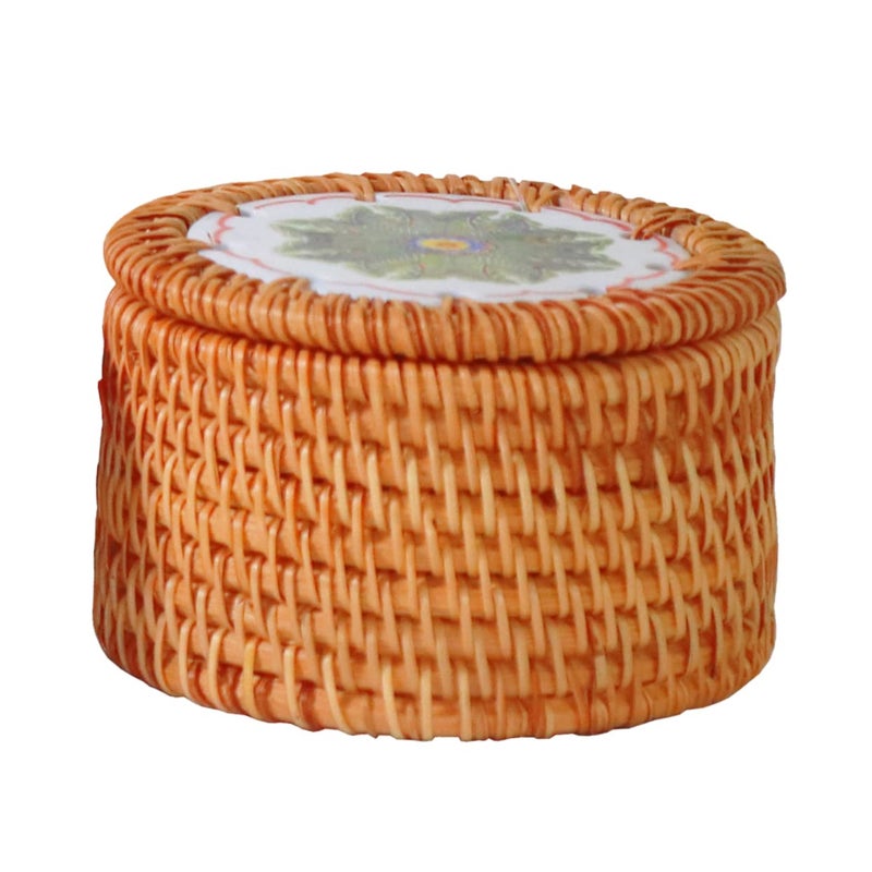 Natural Rattan Woven Storage Basket Organizer for Kitchen Living Room Bedroom - Image 2