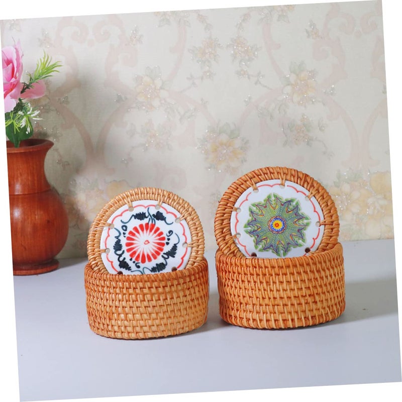 Natural Rattan Woven Storage Basket Organizer for Kitchen Living Room Bedroom - Image 5