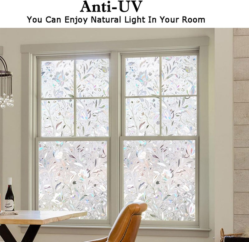 Kromapolis Window Privacy Film, Vinyl Glass Covering, Stained Decorative Film Frosted, Static Window Clings, Non-Adhesive, No-Glue (17.5 x 78.7 inch) - Image 5