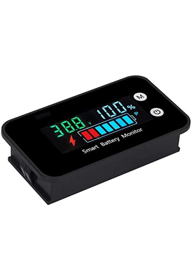 شاشة عرض البطارية 12 فولت، 24 فولت، 36 فولت، 48 فولت، 60 فولت، 72 فولت، اختبار شاشة عرض البطارية الرقمية، مقياس درجة الحرارة ودرجة الحرارة المتبقية مع إنذار ودرجة الحرارة (مقاومة للماء) - Image 1