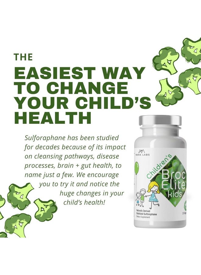 BrocElite - Mara Labs Broc Elite Kids | Broccoli Supplement w/Naturally Stabilized Sulforaphane Extract for Children | No Glyphosate Residue | 60 Count - Image 1