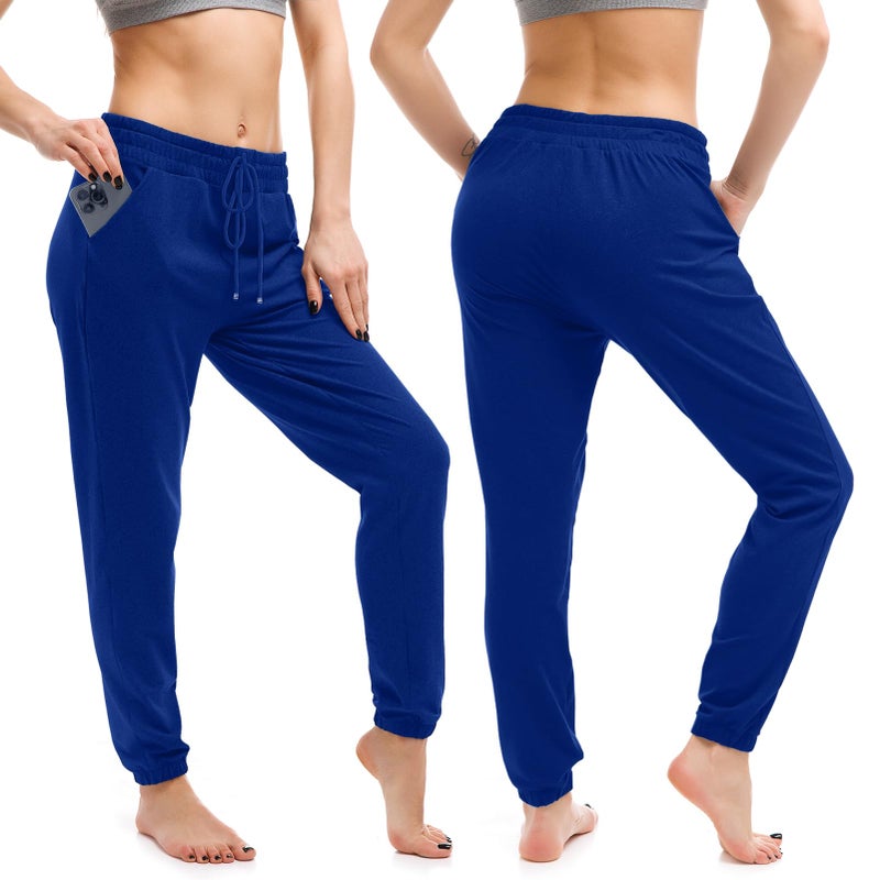 Walifrey Womens Joggers with Pockets, Drawstring Sweatpants Women for Lounging Jogging Gym and Workout RoyalBlue,1 Pack RoyalBlue L - Image 2