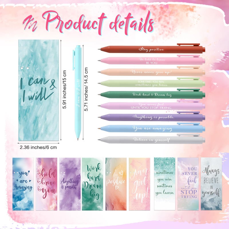 Quelay 30 Set Motivational Employee Appreciation Gifts Bulk Inspiring Quote Bookmarks Inspirational Pens for Women Team Building Gifts Employees Appreciation Thank You Coworker Staff(Inspirational) - Image 2