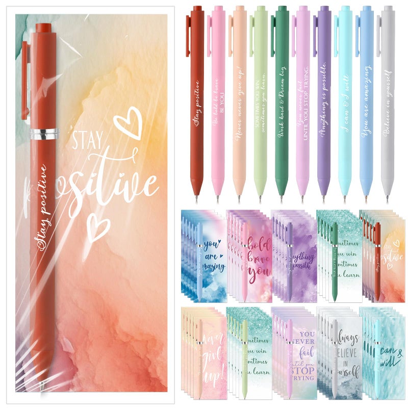 Quelay 30 Set Motivational Employee Appreciation Gifts Bulk Inspiring Quote Bookmarks Inspirational Pens for Women Team Building Gifts Employees Appreciation Thank You Coworker Staff(Inspirational) - Image 1