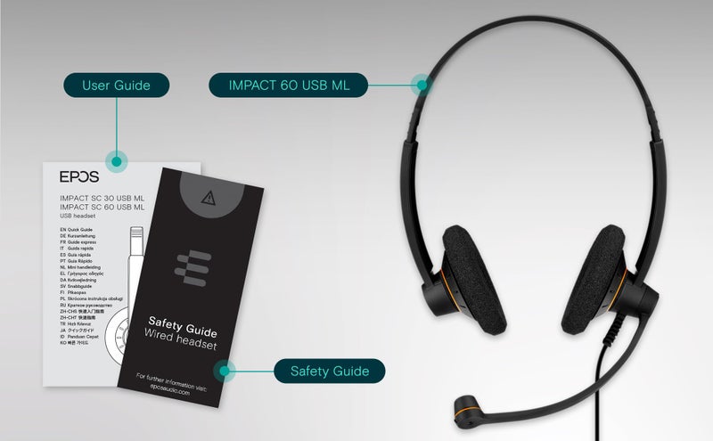 EPOS Sennheiser Consumer Audio SC 60 USB ML (504547) - Double-Sided Business Headset | For Skype for Business | with HD Sound, Noise-Cancelling Microphone, & USB Connector (Black) - Image 3