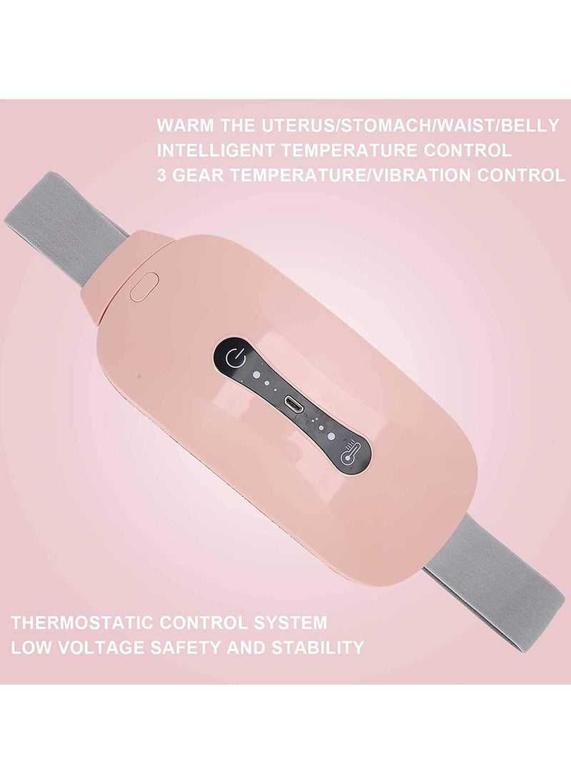 SYOSI Pain Relief Heating Pad Period Belt Menstrual Cramp Massager with three Heat Levels Massages Modes Rechargeable Electric Fast Warming Belly Gifts for Women Ladies  - Image 4