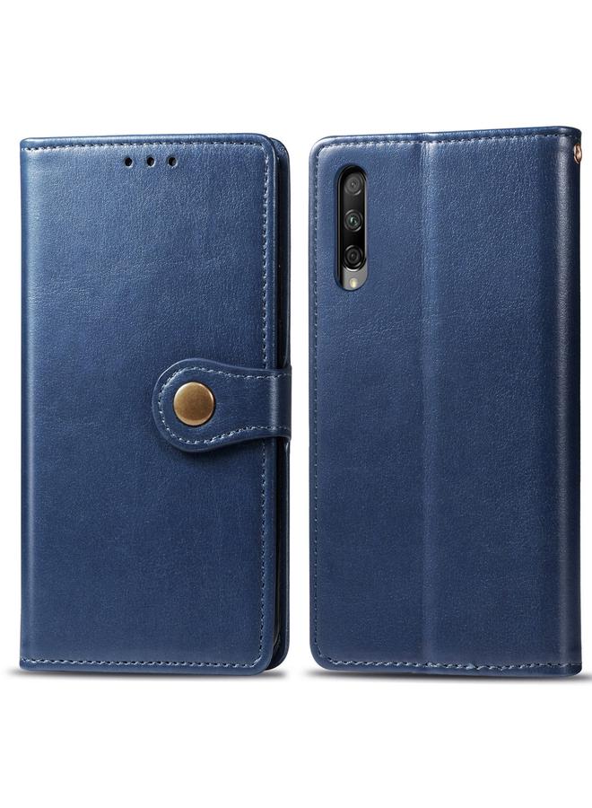 The Bros Retro Solid Color Leather Buckle Mobile Phone Protection Leather Case with Lanyard & Photo Frame & Card Slot & Wallet & Bracket Function for Huawei Honor 9X Pro