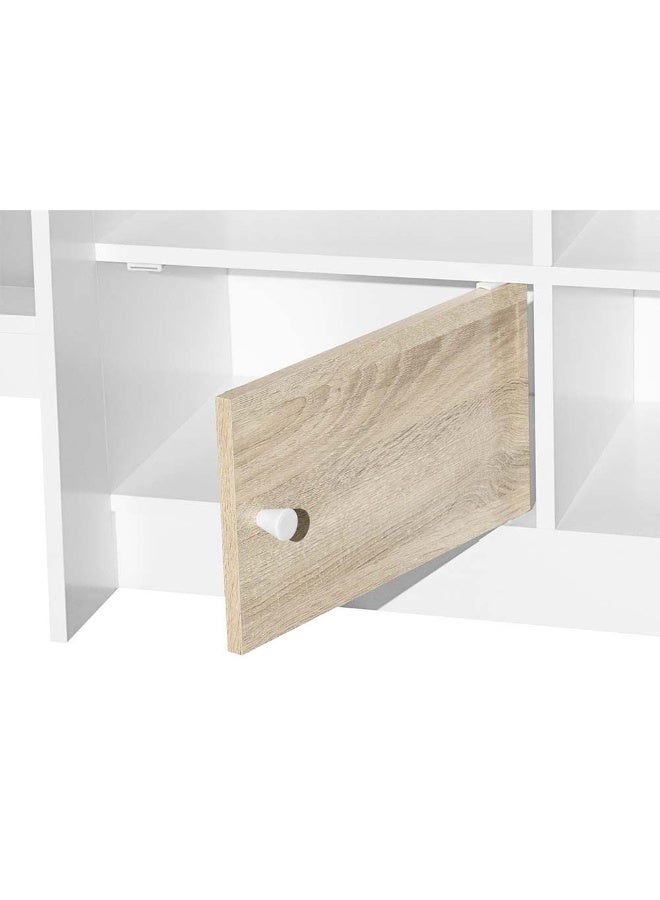 DANUBE HOME Kinder 90X190 Cabin Bed With Storage Comfortable Wooden Bed Strong And Sturdy Modern Design Bed Frame Bedroom Furniture For Kids - White & Sonoma Oak  - Image 4