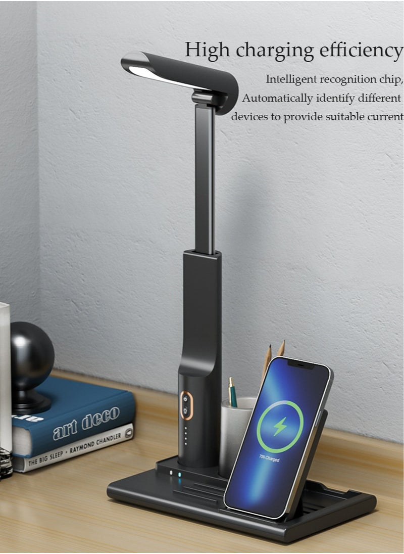 X-level - LED Folding Desk Lamp Double-Headed Wide-Range Lighting 3 Kinds Of Eye Protection Soft Light Touch Dimming Desk Lamp With Storage Function - Image 1