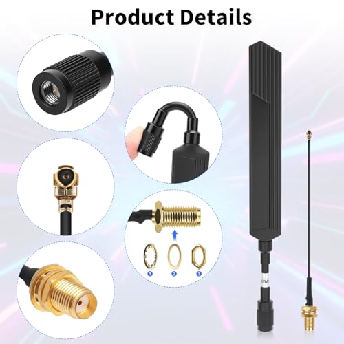 Meshnology Waterproof Meshtastic 915MHz LoRa Antenna 10dBi Gain Long Range Outdoor Antenna 20cm Omni SMA Male for ESP32 LoRa V3 RAK Development Board 915MHz Antenna with 10cm Extension Cable Two Black - Image 2