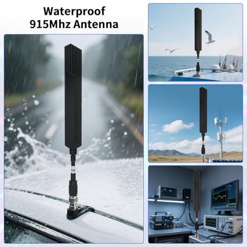Meshnology Waterproof Meshtastic 915MHz LoRa Antenna 10dBi Gain Long Range Outdoor Antenna 20cm Omni SMA Male for ESP32 LoRa V3 RAK Development Board 915MHz Antenna with 10cm Extension Cable Two Black - Image 3