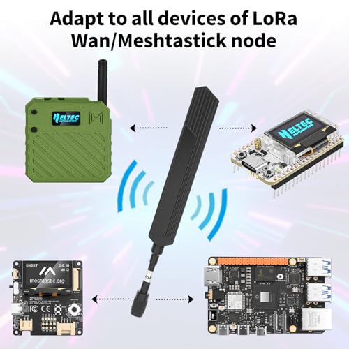 Meshnology Waterproof Meshtastic 915MHz LoRa Antenna 10dBi Gain Long Range Outdoor Antenna 20cm Omni SMA Male for ESP32 LoRa V3 RAK Development Board 915MHz Antenna with 10cm Extension Cable Two Black - Image 4