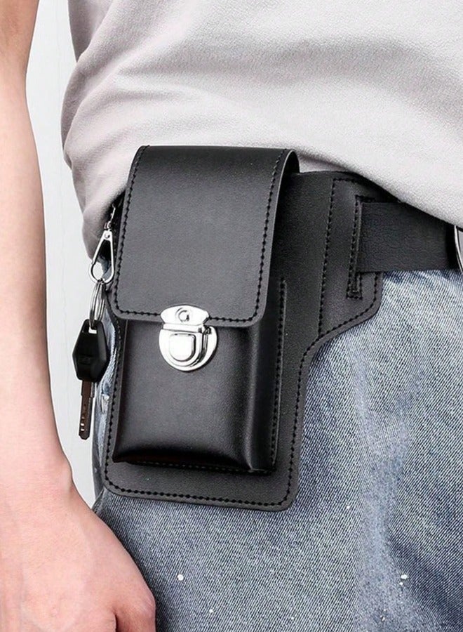 Vintage Leather Waist Bag Belt Hook Loop Holster Carry Phone Pouch Wallet Case Black - pzsku/ZD2A77B1E5C7A785D6418Z/45/1750405109/830344fd-96ec-46b0-a794-5f967de6ac01