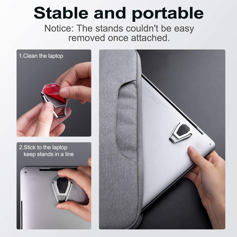 SHOPELLA Portable Invisible Laptop Riser Stand Mini Aluminum Cooling Pad Lightweight Laptop Desk Stand for MacBook Lenovo Dell HP Other Laptops - Image 5