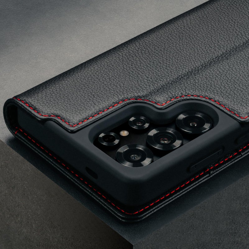 TORRO Premium Leather Case Compatible with Samsung Galaxy S25 Ultra 5G (6.9â€) 2025 â€“ Genuine Leather Wallet Flip Folio Case with Kickstand and Card Slots (Black) - Image 5