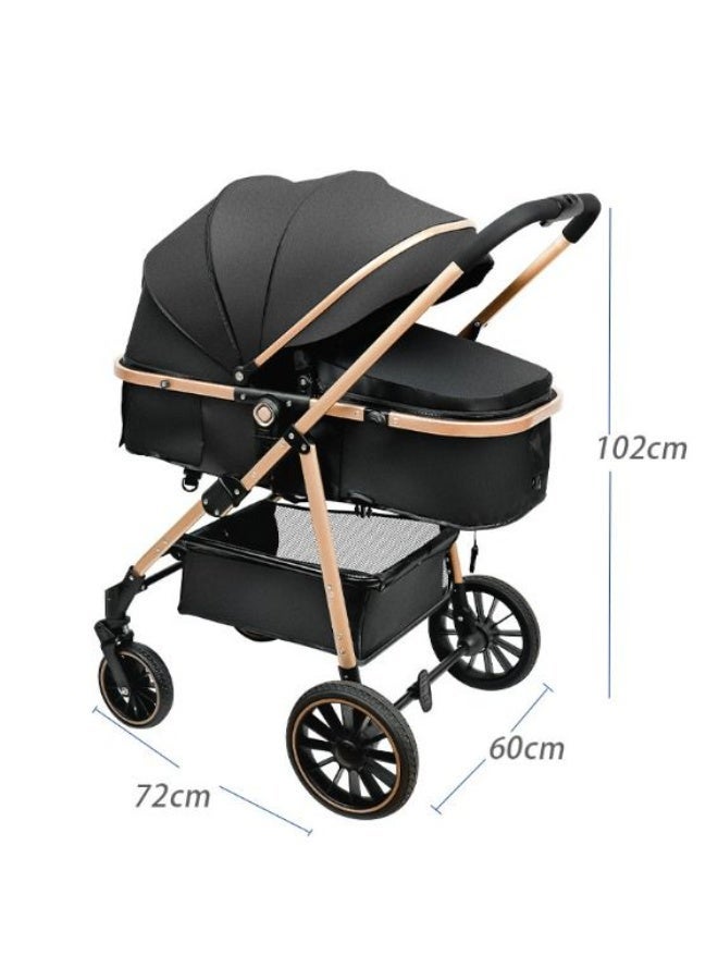 Hexa 3X 3-in-1 Baby Stroller for Newborn to Toddler – Lightweight Foldable Pram with Bassinet & Travel System – Suitable 0-4 Years, Up to 22kg – Premium Design with Cup Holder – EU Certified - Image 3