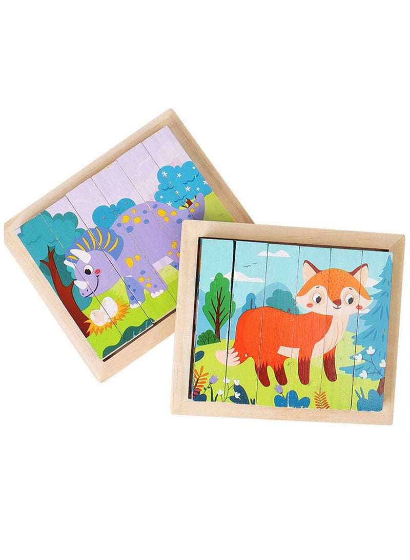 لعبة خشبية تعليمية 4 في 1 بشكل الحيوانات - Image 2