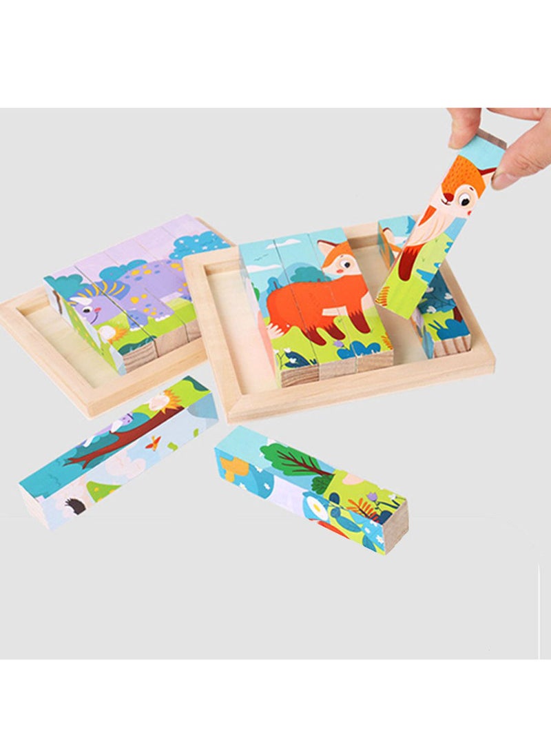 لعبة خشبية تعليمية 4 في 1 بشكل الحيوانات - Image 3