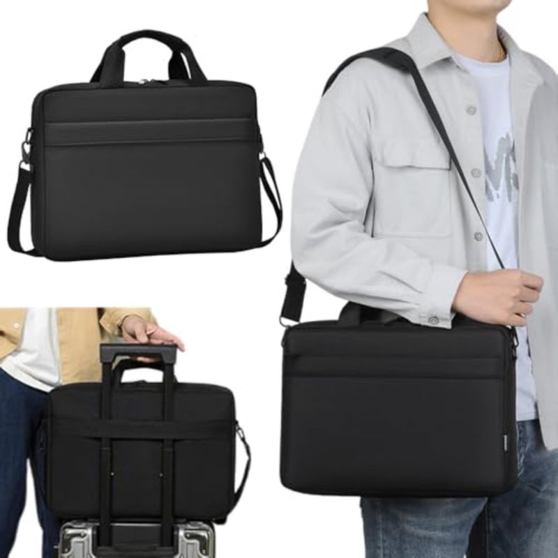Laptop Case for 15.6-16 Inch, Waterproof and Shockproof Sleeve with Adjustable Shoulder Strap and Extra Pocket Black, 16 Inch - Image 2