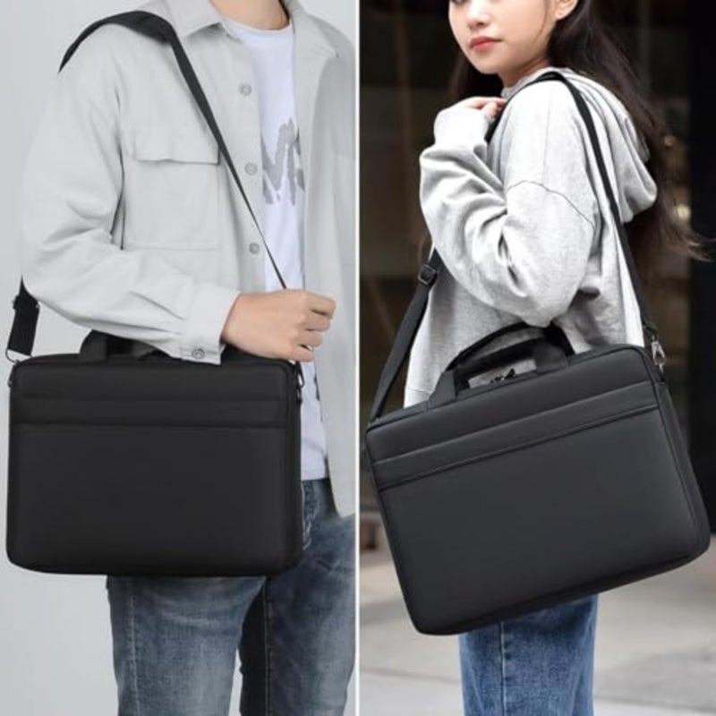 Laptop Case for 15.6-16 Inch, Waterproof and Shockproof Sleeve with Adjustable Shoulder Strap and Extra Pocket Black, 16 Inch - Image 4