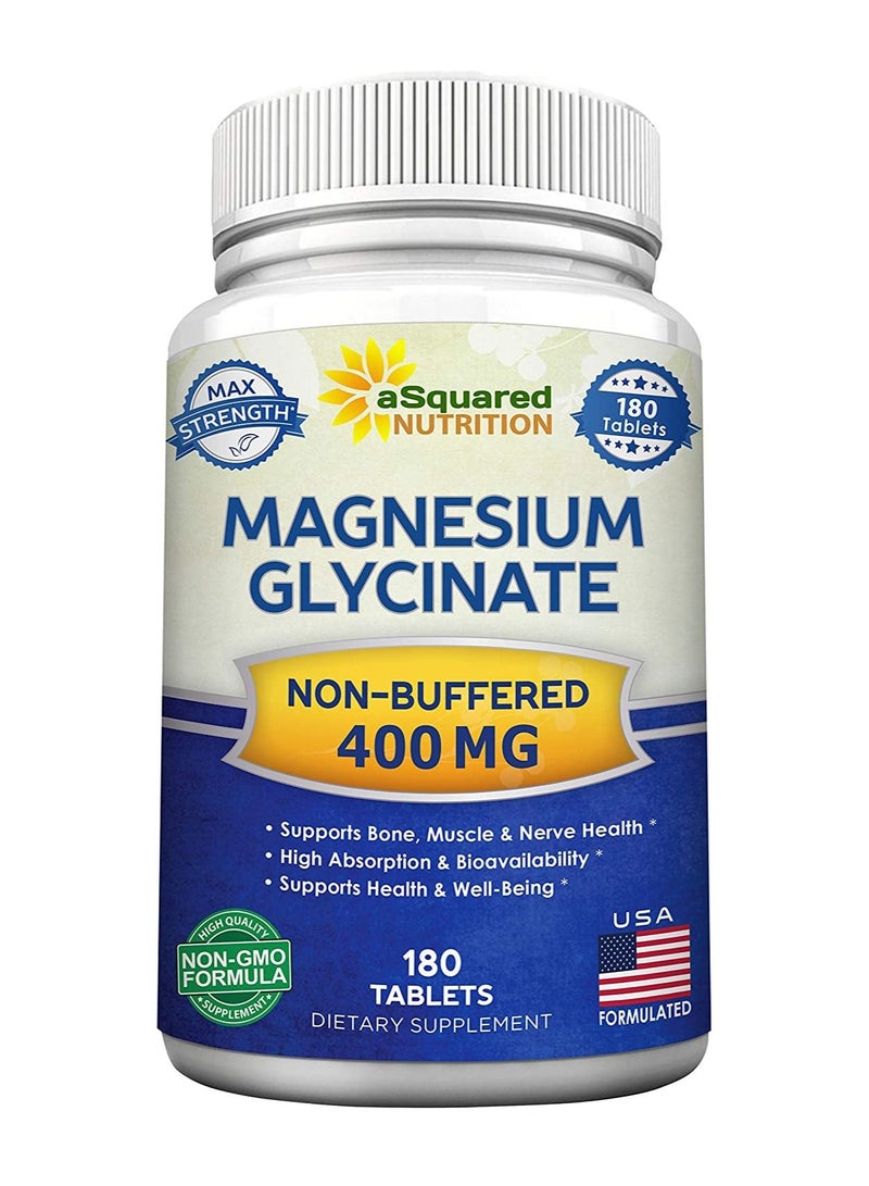 aSquared Nutrition Magnesium supplement for heart and immune support 400mg - 180 Tablets