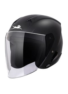 TVS TVS Open Face Helmet for Men and Women, ISI DOT Certified, Matt Finish, Clear Visor, Size L, Black Colour  - Image 1