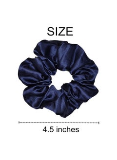 Sufermoe 6 Pcs Satin Silk Scrunchies - Soft Hair Ties, Fashion Hair Bands, Bows, Elastic Bracelets, and Ponytail Holders for Women and Girls (4.5 Inch, Blue and Gray)  - Image 3
