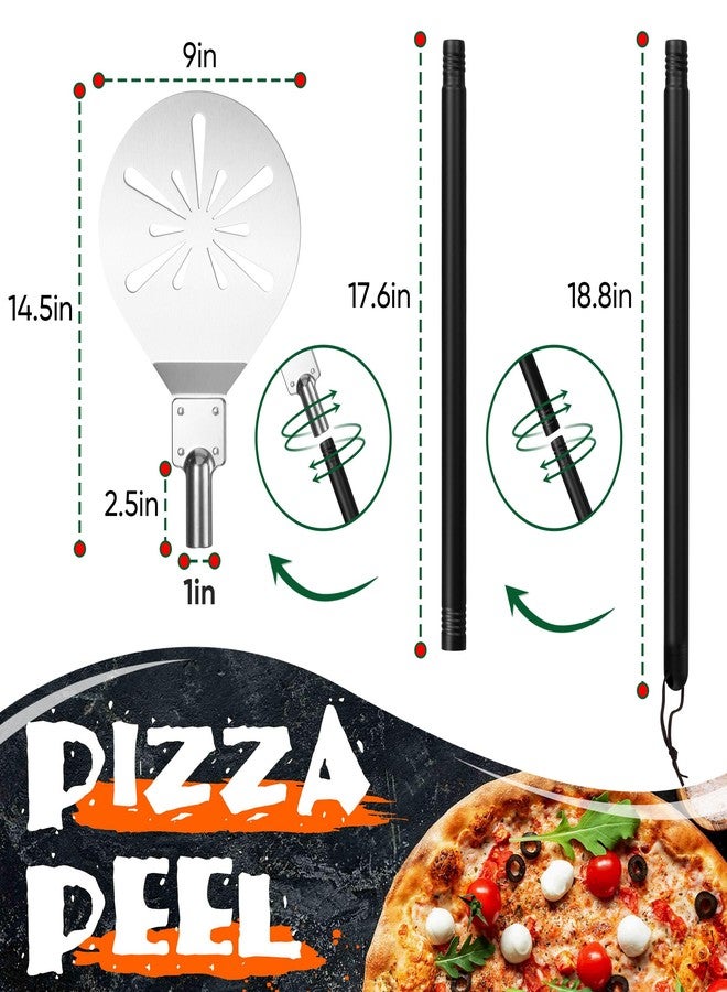 HaSteeL Pizza Peel, 9-Inch Pizza Turning Peel, Pizza Turner for Baking Grilling, Perforated Paddle Spatula with Long Detachable Handle for Rotating, Pizza Oven Accessories - Image 2